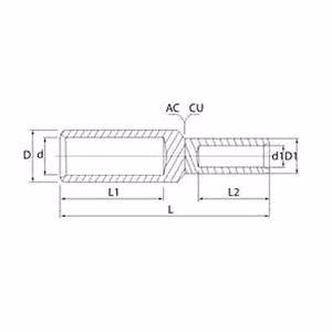 Bimetallic Connector (Link) Al+Cu, priekš 50+35mm2 Cables, 10pcs