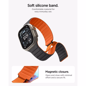 Spigen Athlex Air M siksniņa Apple Watch 44/45/46/49 mm, melna un oranža
