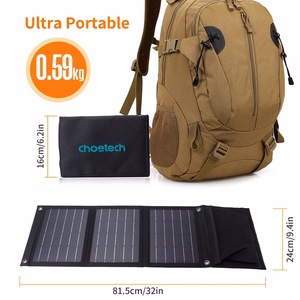 Saules enerģijas ceļojumu lādētājs Choetech SC005 22W 2.4A