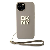 DKNY Viedtālruņa apvalks ar siksniņu un logotipu iPhone 15 / 14 / 13 - bēšs