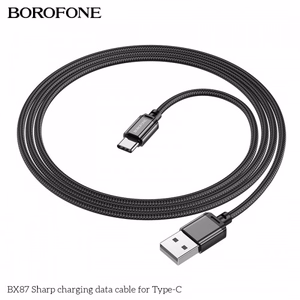 Borofone kabelis BX87 Sharp - USB uz C tipa - 3A 1 metrs, melns