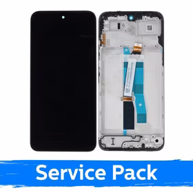 LCD displejs saderīgs ar Xiaomi Redmi 15 4G / Poco M7 4G (ES versija) melns ar rāmi (Service Pack)