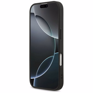 Guess Fixed Glitter Big 4G viedtālruņa apvalks iPhone 17 - melns
