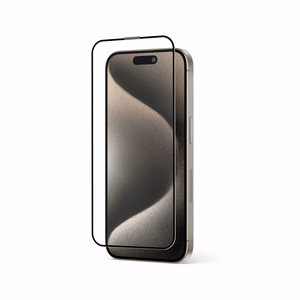 Crong Anti-Bacterial 3D Armor Glass pretmikrobu 9H rūdīta stikla ekrāna aizsargs ierīcei iPhone 15 Pro ar līmi pa visu virsmu un uzstādīšanas rāmi