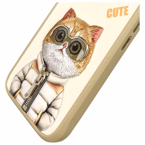 Nimmy Cool&Cute 2.0 Kaķa viedtālruņa apvalks iPhone 16 - zaļš