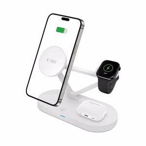 Tech-Protect QI15W-A41 3in1 Wireless Charger with MagSafe for Apple Devices - White