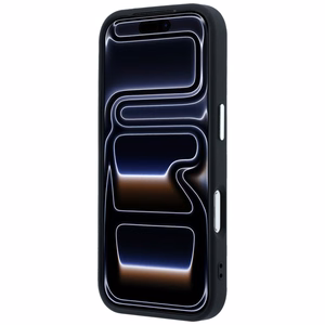 Guess Grained Triangle Logo MagSafe maciņš iPhone 17 Pro / 18 Pro, melns
