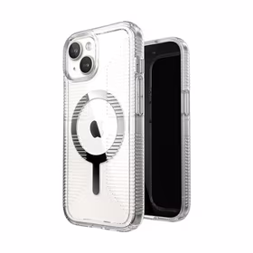 Speck Gemshell Grip + MagSafe - maciņš iPhone 17e / 16e / 15 / 14 / 13 (Clear / Chrome Finish)