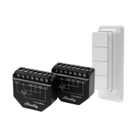 2 gab. komplekts žalūziju/aizkaru WiFi kontrolieris Shelly Shutter + BLU RC Button 4