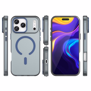 Чехол Magnetic Abrasive для iPhone 17 Pro Max совместимый с MagSafe - матовый синий