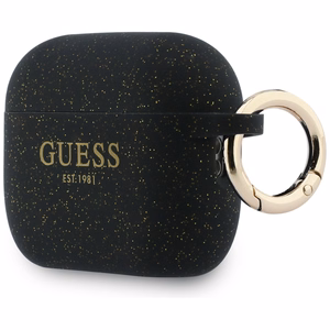 Guess Silikona Glitter Ring Maciņš for AirPods Pro 3 - melns