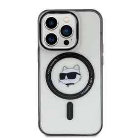 Karl Lagerfeld IML Choupette's Head magnētiskais viedtālruņa apvalks iPhone 15 Pro - caurspīdīgs