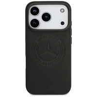 Mercedes Ādas Vintage Logo Magnētiskais Viedtālruņa apvalks iPhone 17 Pro - Melns
