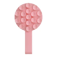 Silikona piesūcošs telefona turētājs magnētisks ar gredzenu MSH9 gaiši rozā