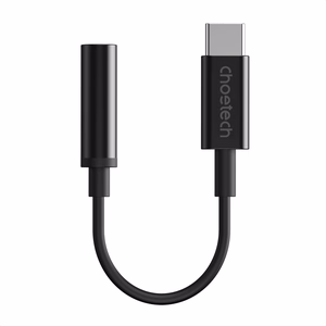 Adapteris Choetech AUX003 USB-C uz 3.5mm audio ligzdas adapteris (melns)