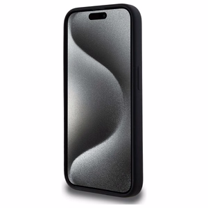 Karl Lagerfeld KLHMP15LSKHPPLK iPhone 15 Pro 6.1" melns/melns cietais apvalks Silikona Karl galvas apdruka MagSafe