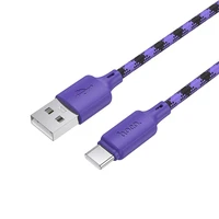 Kabelis USB A uz USB C Hoco 3A 1 m X116 gradienta violeta