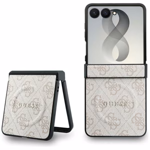 Rozā Guess 4G Classic MagSafe vāciņš Samsung Galaxy Z Flip8 tālrunim