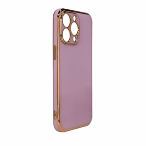 Lighting Color viedtālruņa apvalks Xiaomi Redmi Note 11 violeta gēla apvalks ar zelta rāmi