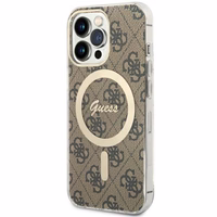 Guess GUHMP13LH4STW iPhone 13 Pro / 13 6.1" brūns/brūns cietais apvalks 4G MagSafe