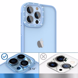 Kingxbar Sparkle Series viedtālruņa apvalks iPhone 13 Pro ar kristāliem aizmugures vāks zilas krāsas