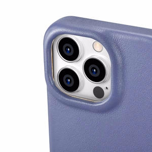iCarer CE Premium ādas folio viedtālruņa apvalks iPhone 14 Pro Max magnētiskais atveramais ādas folio apvalks MagSafe gaiši violeta