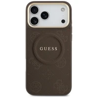 Guess Peony Hot Stamp Magnētiskais viedtālruņa apvalks iPhone 17 Pro Max - brūns