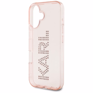 Karl Lagerfeld IML Rhinestones Logo viedtālruņa apvalks iPhone 16 - rozā