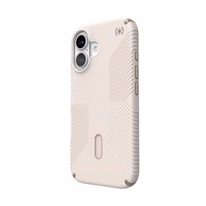Speck Presidio2 Grip vāciņš ar MagSafe un ClickLock iPhone 16 tālrunim, Bleached Bone/Heirloom Gold