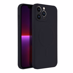SILICONE MAG COVER viedtālruņa apvalks, saderīgs ar MagSafe, IPHONE 13 Pro Max melns
