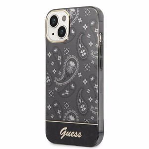 Guess GUHCP14MHGBNHK iPhone 14 Plus 6.7 "melns/melns cietais apvalks Bandana Paisley
