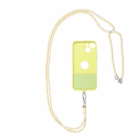 SWING (6mm) tālruņa siksniņa, tālruņa piekariņš ar regulējamu garumu / auklas garums 165 cm (maks. 82,5 cm cilpā) / uz pleca vai kakla – pelēks–dzeltens