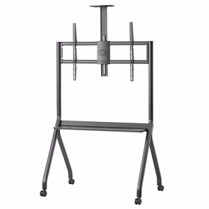 Maclean TV stand / cart, camera shelf, on casters, 55-100", max load 120kg/10kg shelf, max. VESA 900x600, melns, MC-114 B