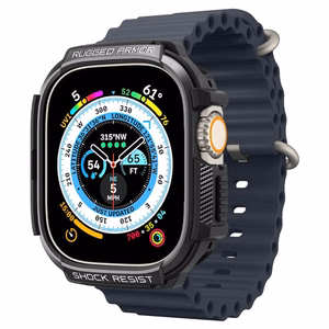 Spigen Rugged Armor maciņš Apple Watch Ultra 49 mm, matēti melns