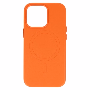 Viedtālruņa apvalks (m) MagSafe ādas iPhone 15 Plus - oranžs