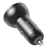 Baseus auto lādētājs ar displeju 2x USB, 4,8A, 24W (pelēks)