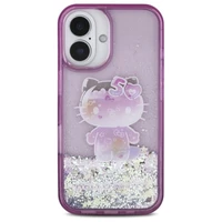 Hello Kitty Liquid Glitter 50. gadadienas ballītes viedtālruņa apvalks iPhone 16 - violets