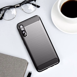 Oglekļa šķiedras apvalks viedtālrunim SAMSUNG Galaxy A70 / A70s - melns