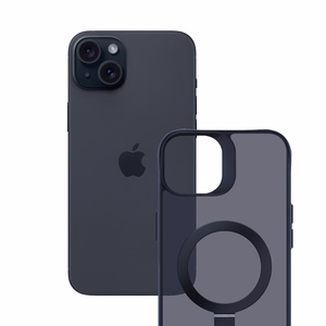 3mk Smoke viedtālruņa apvalks Mag&Stand Apple iPhone 15 plus - melns