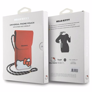 Hello Kitty Leather Hiding Kitty pleca soma – sarkans