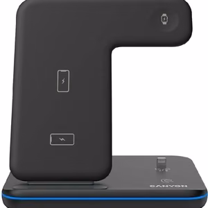 Bezvadu uzlādes stacija Canyon 3in1 (WS-302) (15W) melna