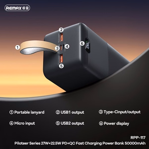 External battery Power Bank Remax RPP-117 22.5W 50000mAh black