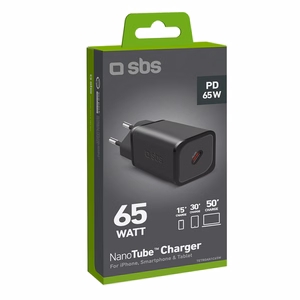 SBS TETRGAN1C65W 65W GaN Power Delivery lādētājs - melns