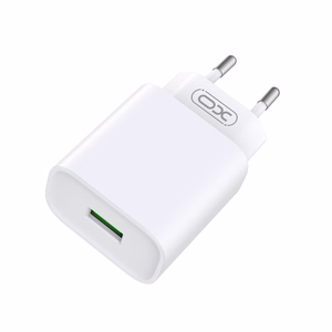 XO sienas lādētājs CE02D QC 3.0 18W 1x USB, balts + USB-C kabelis