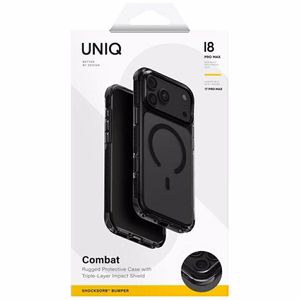 Uniq Combat Magclick Charging vāciņš iPhone 18 Pro Max / 17 Pro Max – melns