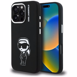 Karl Lagerfeld Silikona Karl Sketch MagSafe Maciņš for iPhone 16 Pro - melns