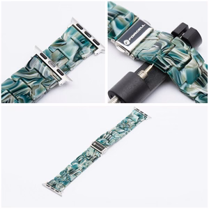 Strap to Apple Watch Forcell F-Design FA04 marbled resin clasp 38 / 40 / 41 mm green