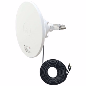 5G / LTE / CBRS 2x2 MIMO Dish Antenna, 1.7-4.2GHz, 2x 12dBi, IP67