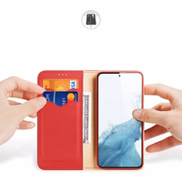 Dux Ducis Hivo viedtālruņa apvalks Samsung Galaxy S23+ atverams apvalks ar maku un RFID aizsardzību sarkans