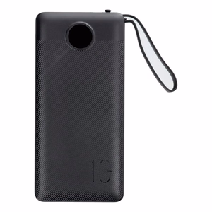 VEGER portatīvais lādētājs 10000 mAh ar iebūvētiem kabeļiem Micro USB / Type C / Lightning C10 (W1116) melna